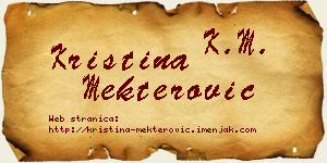 Kristina Mekterović vizit kartica